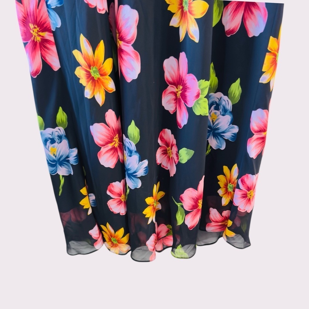 VTG Mary Fadden Collection Floral Chiffon Maxi Dress Size 12 V-Neck Y2K, 1990’s - Picture 7 of 13